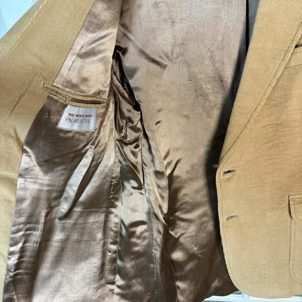 Vintage Corduroy Sport Coat Blazer Men's Size L42 Suede Elbow Patches Fall